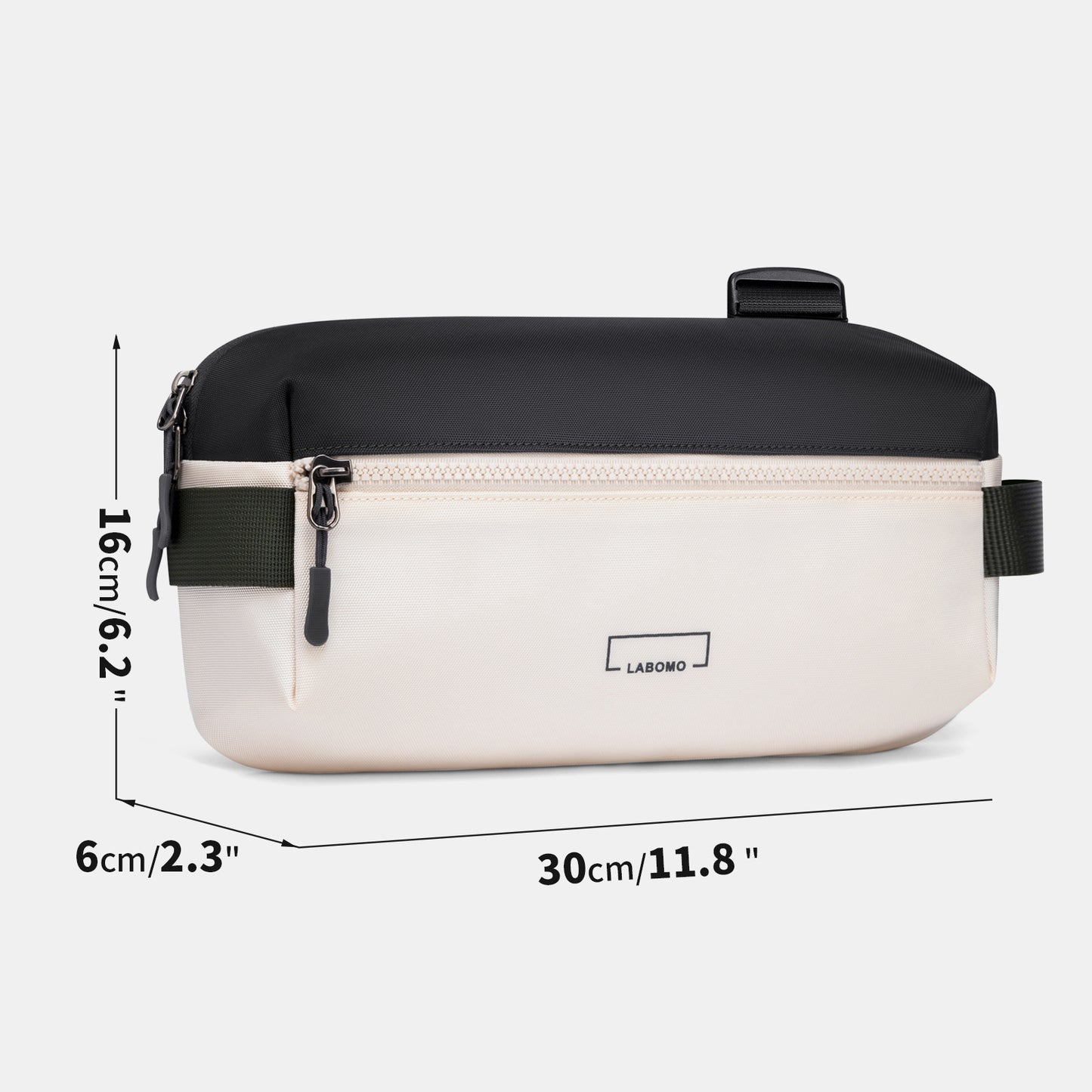 Fanny Pack Sling Bag for Men and Women, Water-resistant Crossbody Bag with Adjustable Strap, Fashion Waist Pack for Traveling Hiking 2024 Green & Cream