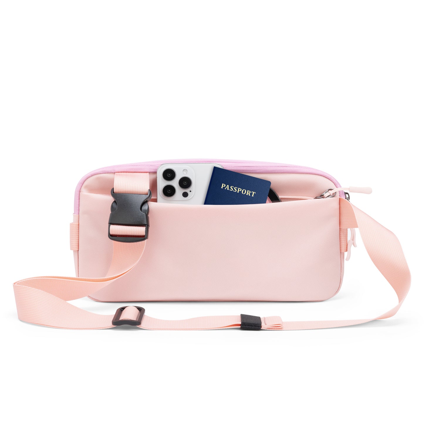Fanny Pack Crossbody Bag for Women, Water-resistant Sling Bag with Adjustable Strap, Fashion Waist Pack for Traveling Hiking Pink
